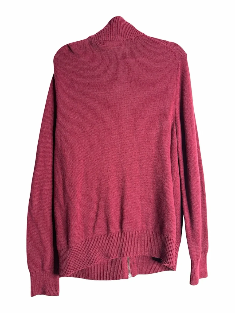 Banana Republic Men’s Berry Wool Blend Zip/Button Cardigan Sweater Preppy office